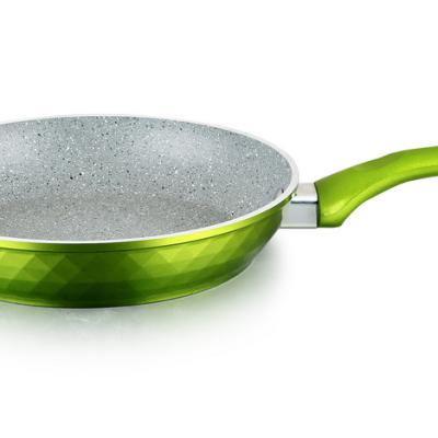 China Sustainable Aluminum Cookware Cooking Pan Body With Hot Forged Aluminum Marble Diamond Pan for sale