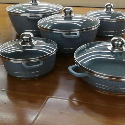 China 10 Pcs Sustainable Dessini Cookware Sets Marble Stone Cladding for sale