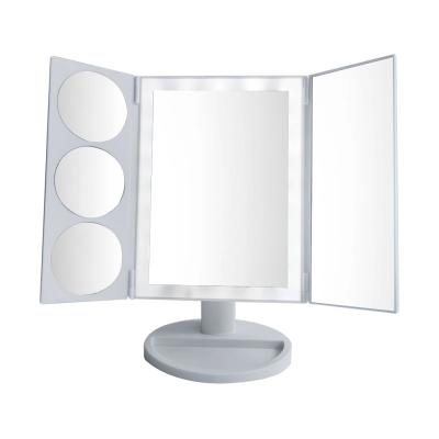 China Hot Selling Lighted Led Portable Beauty Desktop Touch Screen Makeup Mirror With Led Light Smart Flat Mirror for sale