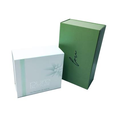 China Recycled Folding Green Paper Cardboard Materials Large Clothing Scarf Cover Custom Packaging Boxes Gift Box With Ribbon for sale