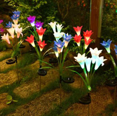 China Outdoor Garden Yard Solar Panel Lily LED Decorative Garden Use Light for sale