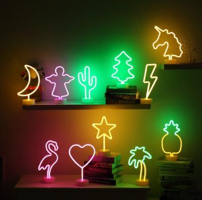 China Residential Custom Home Table Light LED Bat Shape Neon Lamp Desk Led Night Light For Kids Bedroom Decoration for sale