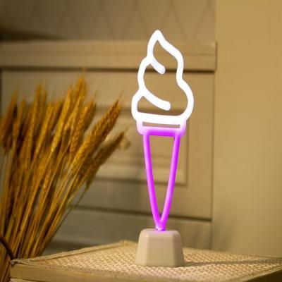 China Ice Shape Led Lamp LED Soft Night Table Shape Ice Light Unique Gift For Kid Room Decoration Table Neon Light Table Lamp for sale