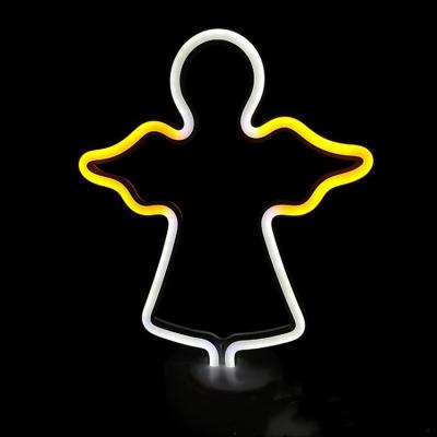 China Led Residential Home Lights Angel LED Battery Operated Desktop Neon Light for sale