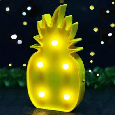 China Pineapple Light Led Pineapple Shape Sign Lights Battery Operated Decorative Marquee Lights for sale