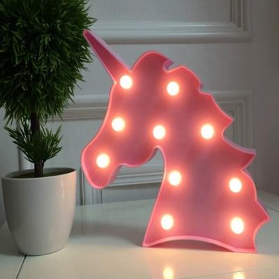 China Shop Kids Room Decoration Unicorn Shape Led Marquee Lights Night Light For Baby Led Night Light for sale