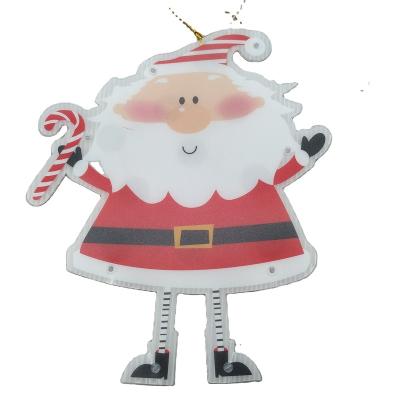 China Satan Claus Christmas Decoration Light Snowman Window Silhouette Hanging Light CR2032 Battery Box Powered Hanging Window Light for sale