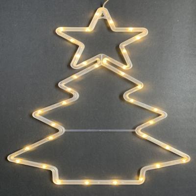 China Snowman Shape Holiday Lighting Christmas Tree Shape Hanging Copper Wire Led Christmas Decoration Light Battery Operated Lights for sale