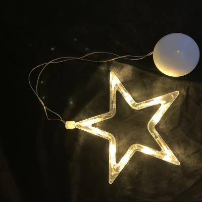 China Star Curtain Light With Battery Operated Sucker Holiday Lighting Creative Decorative Window Sucker Pattern Christmas Hanging Light for sale