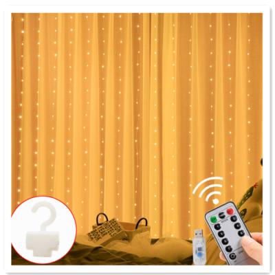 China Decorative Led CURTAIN LIGHT 3*3m Window Curtain String Light Christmas Light 300LED Curtain for sale