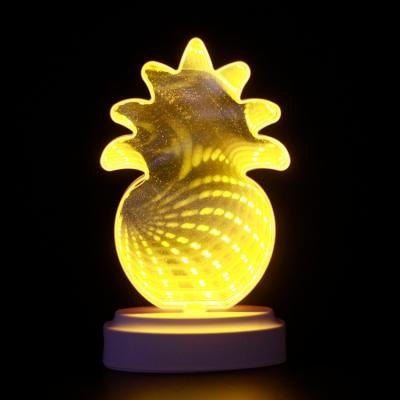 China Modern Pineapple Shape Led Night Light Infinity Tunnel Mirror Lamp for sale