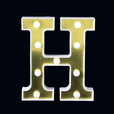 China Marquee Letter Sign Lights Party 2020 Decorative LED Alphabet H Sign DIY 3D Letters Wall Night Light for sale