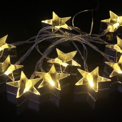 China LED Star String Lights Bronze Metal Frame Star LED Night String Lights For Indoor Outdoor Decoration for sale