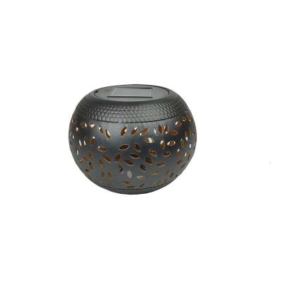 China Modern hollow ceramic texture! LED solar garden decorative table lamp for balcony, outdoor table, bar. for sale