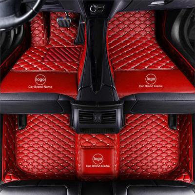 China 2020 Hot New Amazon Design Car Floor Mats Red Carpet Cover Ground And Side For Cars Car Leather Mat With Logo Design for sale