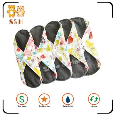 China Other China Suppliers Wholesale Low Price Reusable Bamboo Charcoal Menstrual Pads for sale