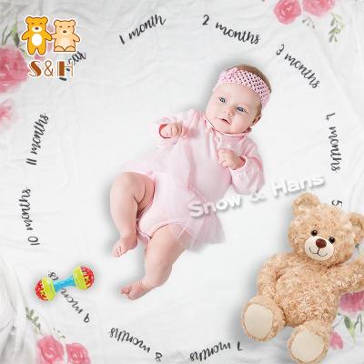 China Waterproof Super Soft Cotton 100% Monthly Milestone Blanket for Newborn for sale