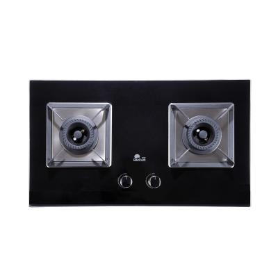 China Household Redsun Built-in Gas Stove Blue Flame Gas Stove Tempered Glass Gas Hob 2 Burners Cooking Cooktops for sale