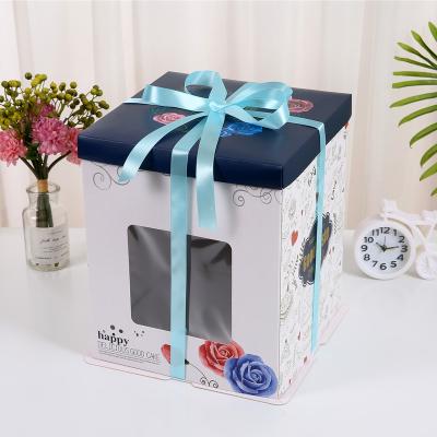 China Recyclable Wholesale Clear Customized Printed 12 Inch - Bulk Tall Cake Boxes Cake Box With Window for sale