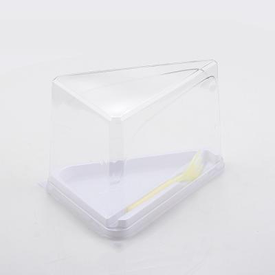 China New Design Mini Clear Transparent Triangle Plastic Disposable Cake Box For Cake Packaging for sale