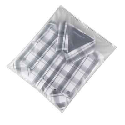 China Disposable Wholesale Custom Printing Transparent Packaging Frosted Clothes Zipper Bag For Garment for sale