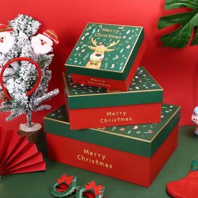 China New Materials Supplier Recycled Custom Size Paper Cardboard Rectangular Gift Boxes Packaging For Christmas for sale