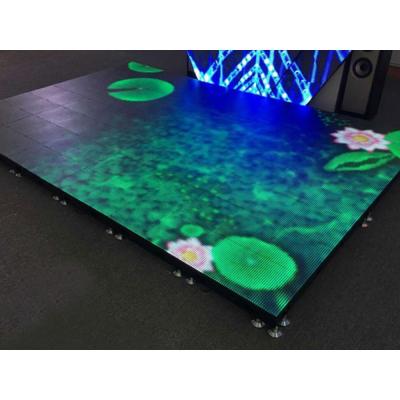 China Indoor Outdoor Dance Floor LED Video Wall Interactive P3.9 Stage Pictures Dance Floor Tile Advertising Block P3.91 P4 Led Panels Display Screen For Night Club for sale