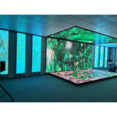 China Dance Floor Indoor Outdoor Video Wall P2.6 P3.9 P4.81 Indoor Outdoor Interactive Dance Tile Block Panels Dance Floor Led Display Screen For Stage Rental Wall for sale