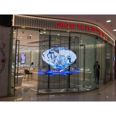 China Advertising Display For Transparent Wall Video Wall Shop Window Facing Media Digital Signage Smd Transparent Clear Led Screen Billboard For Advertising for sale