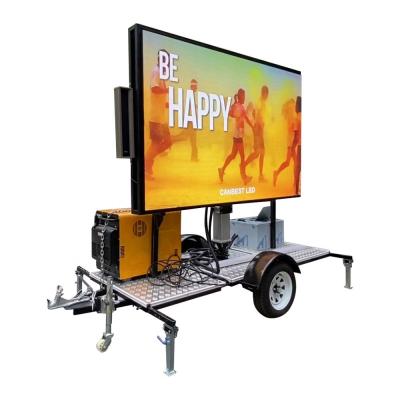 China Full-steel Trailer Body Digital Advertising Billboard Movie Panel LED Screen Outdoor Movable Wall Display For Trailer Folding Panel for sale