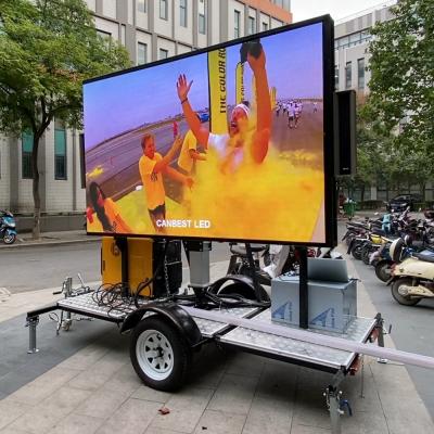 China Full-steel Mobile Trailer Body Digital Panel Outdoor Advertising RGB Trailer Remolque Para Pantalla Led Display Sign Screen For Car for sale