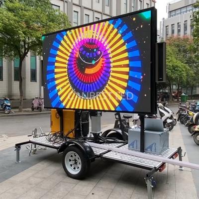 China Full-steel Trailer Body Cabinet Panel Waterproof Outdoor Advertising Display Video Wall Mobile Advertise Billboard Led Display Screen With Trailer for sale