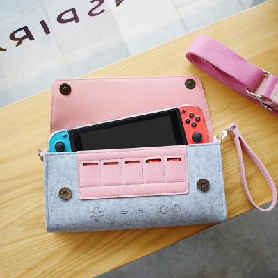 China Waterproof Shockproof Light Weight Travel Bag Factory Customized High Quality Leather Sliding Cover Game Bag Pink Used For Nintendo Switch lite Carrying Case for sale