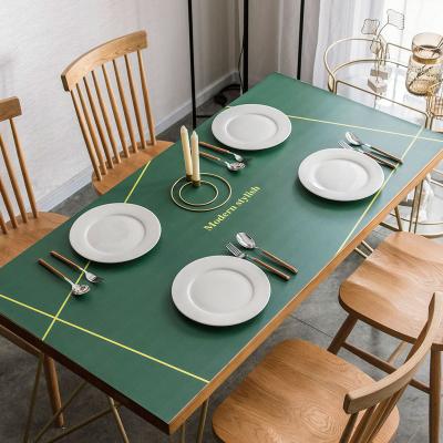 China Custom Factory Printing Kitchen Area Rugs Rectangle Leather Table Mat Sustainable Table Mat for sale