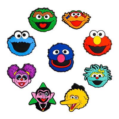 China Clog Charms High Quality Popular Cartoon Character Croc Charms - Sesame Street Design PVC Shoe Decoration For Croc Clogs for sale