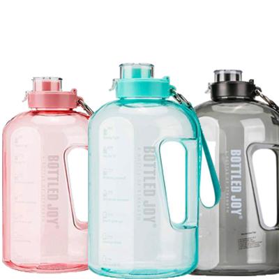 China Custom Viable Motivational Water Bottle 1 Gallon Food Grade 2.2L Plastic Water Jug Gym Water Bottle Fitness for sale