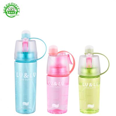 China New Product Sustainable Custom Two Purposes Spray Plastic Water Bottle For Outdoor Sport for sale