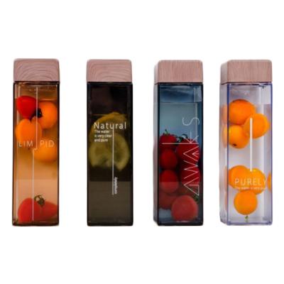 China Portable high quality viable sports water bottle bpa free transparent clear plastic square water bottle for sale