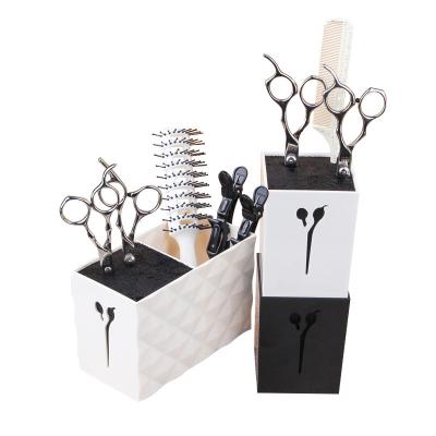 China Hair Salon Beauty Care Tool Salon Barber Scissors Holder, Scissors Organizer, Hair Stylist Storage Plastic Box for Scissors Easily Collecting Custom Color for sale