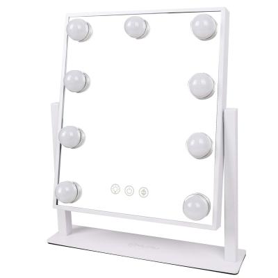 China Home-use Makeup Vanity Mirror with LED Lights Touch Screen Mirror Hollywood Makeup Mirror With 9 or 12 Bulbs for sale