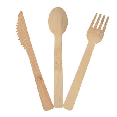 China Excellent Quality Disposable Dining Table Small Disposable Natural Bamboo Cutlery Sets Fork Spoon For Kids for sale