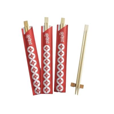 China Viable Wholesale Semi-Closed Paper Wrapped Disposable Bamboo Chopsticks for sale