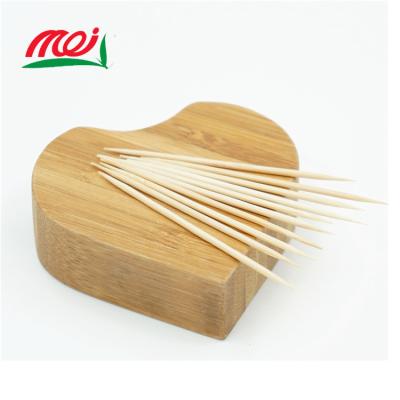 China Eco-Friendly Small Thick End Disposable Wholesale Disposable Food Double Point Around Bulk Bamboo Toothpick for sale