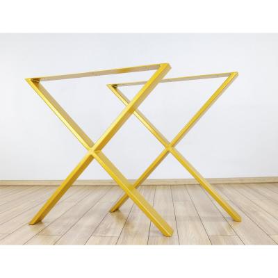 China Modern Furniture Table Legs Heavy Duty Desk Dining Desk X Shape Steel Coffee Dining Modern Luxury Metal Gold Table Legs For Table for sale