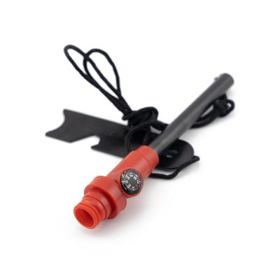 China Multifunctional Outdoor Survival Magnesium Rod Flint Igniter Waterproof Survival Fire Camping Initiator with Whistle and Compass for sale