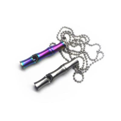 China Outdoor High Decibel Camping Survival Whistle Stainless Steel Key Chain Whistle for sale