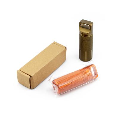 China Multifunctional Outdoor Camping Hike Displacement Metal Can Survival Waterproof Box Aluminum Alloy Medicine Bottle for sale