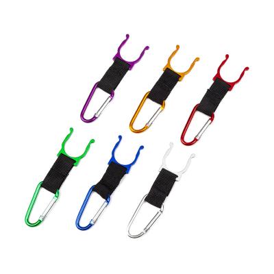 China Outdoor Camping Hiking Survival Carabiner Drinking Aluminum Quick Hanging Hook Traveling Carabiner Water Bottle Buckle for sale