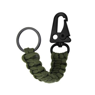 China Seven-Core Handwoven Paracord Carabiner Outdoor Survival Handwoven Eagle Beak Chain Keychain Outdoor Camping Survival Survival Keychain for sale