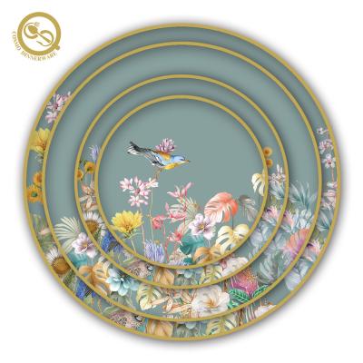 China Tableware Sustainable Classic Elegant Household Creative Western Dishes Dining Dishes Ceramic Flower Ceramic Dish for sale